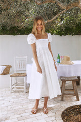 Honeysuckle Haven Maxi Dress White