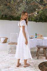 Honeysuckle Haven Maxi Dress White
