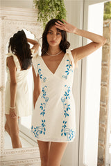 Through The Grapevine Mini Dress Blue