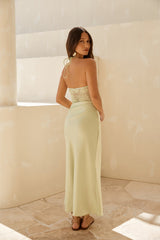 Dreamdays Halter Lace Maxi Dress Sage