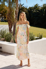 Coloured Canvas Maxi Dress Green