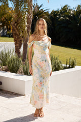 Coloured Canvas Maxi Dress Green