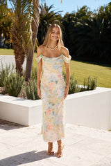 Coloured Canvas Maxi Dress Green