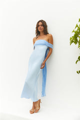 Cleo Cove Strapless Maxi Dress Blue