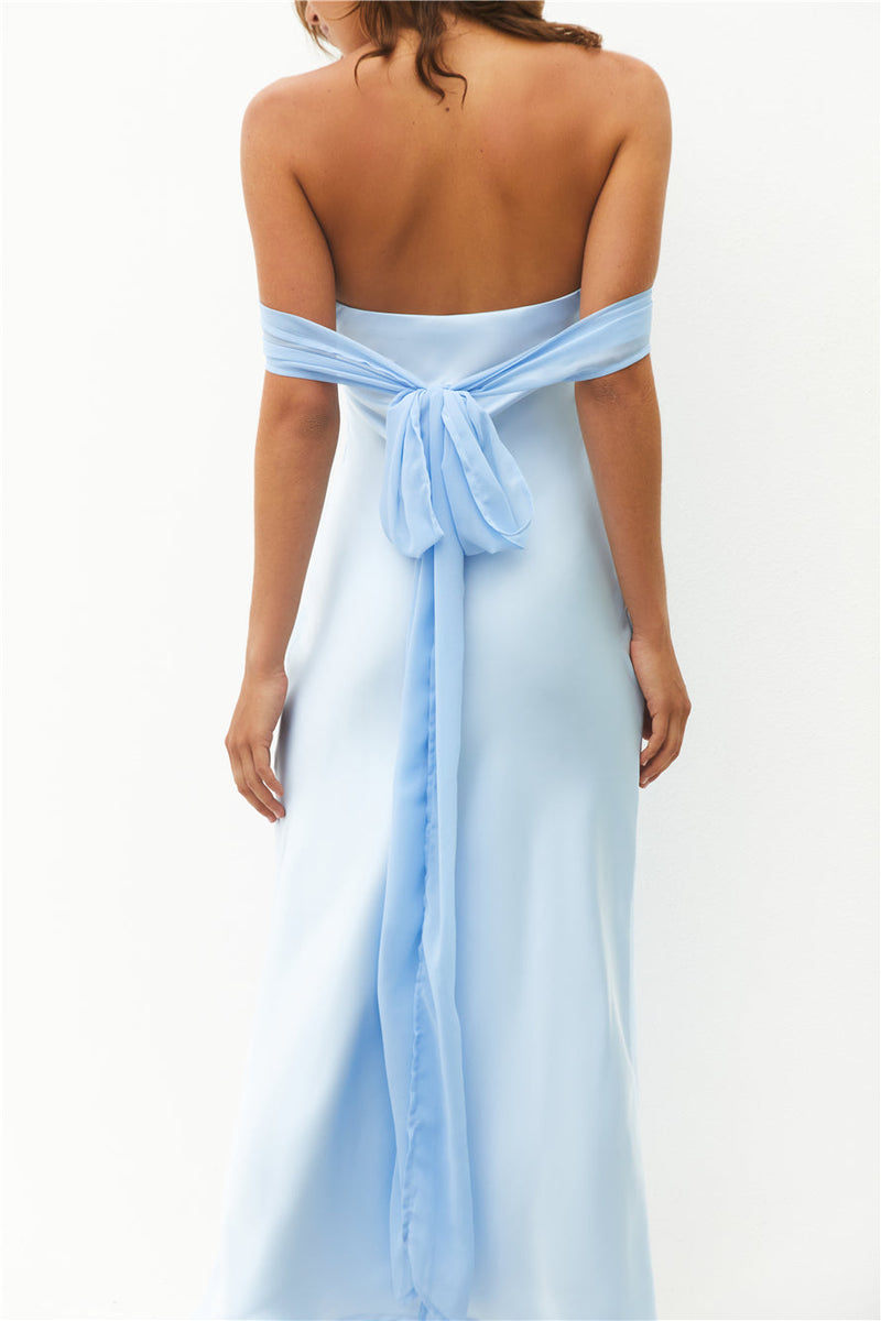 Cleo Cove Strapless Maxi Dress Blue