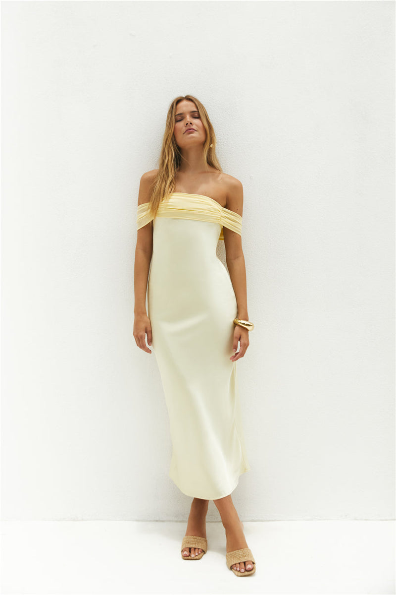 Cleo Cove Strapless Maxi Dress Butter Yellow