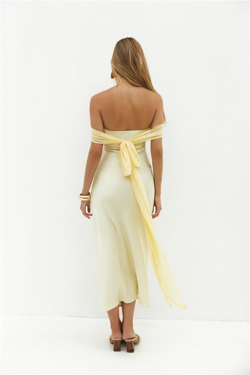 Cleo Cove Strapless Maxi Dress Butter Yellow