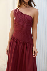 Lexi Love One Shoulder Maxi Dress Red