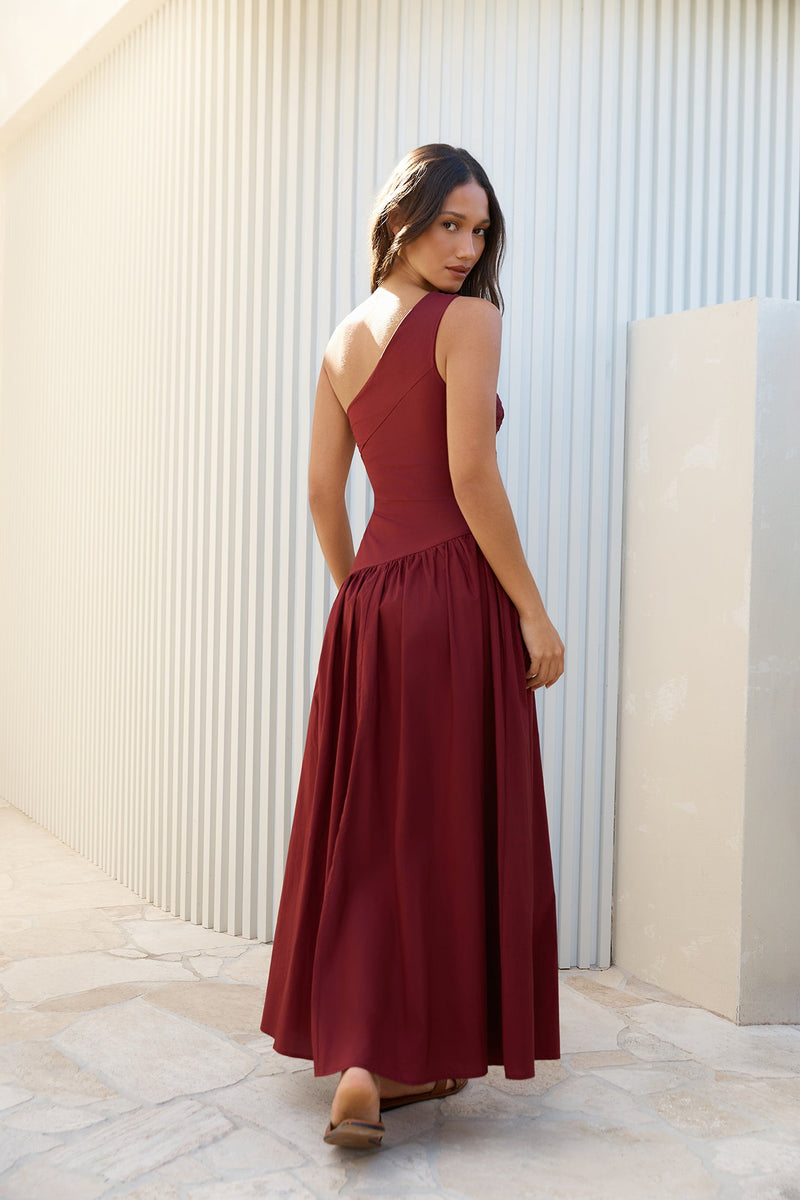Lexi Love One Shoulder Maxi Dress Red