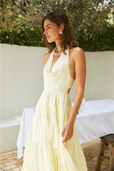 Sunbeam Smile Halter Maxi Dress Butter