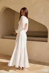 Sweeter Dreams Long Sleeve Maxi Dress White