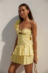 Ruffled Out Mini Dress Yellow
