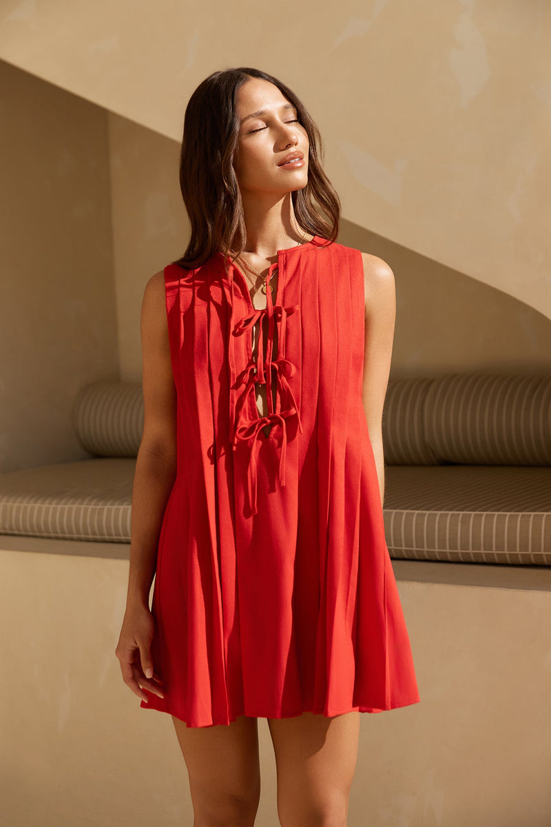 Citrine Delights Mini Dress Red