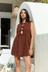 Citrine Delights Mini Dress Brown