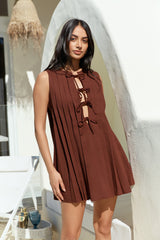 Citrine Delights Mini Dress Brown
