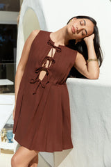 Citrine Delights Mini Dress Brown