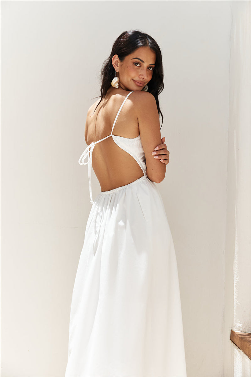 Lantern Trail Maxi Dress White