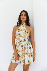 Sophisticated Vision Halter Mini Dress Orange