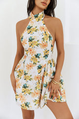 Sophisticated Vision Halter Mini Dress Orange