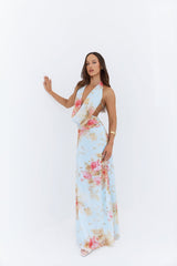 Slow Dancing Halter Maxi Dress Blue