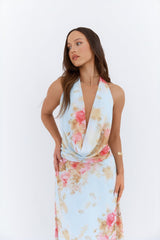 Slow Dancing Halter Maxi Dress Blue