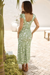 Secluded Wonders Mesh Maxi Dress Green