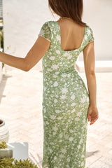 Secluded Wonders Mesh Maxi Dress Green