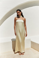 Radiant Rhythm Strapless Maxi Dress Yellow