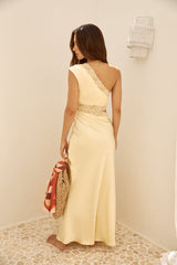 Limitless Love Satin Maxi Dress Yellow