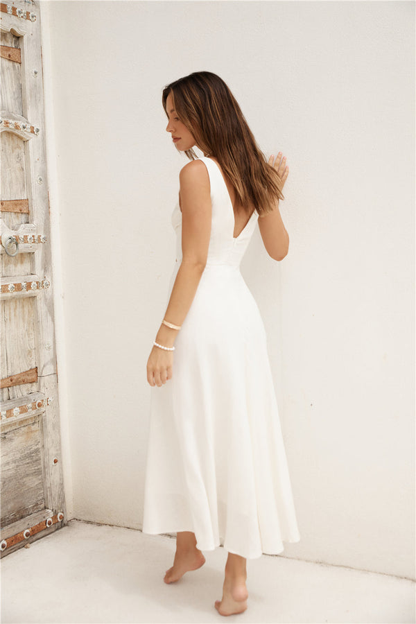 Soft Silhouette Maxi Dress White