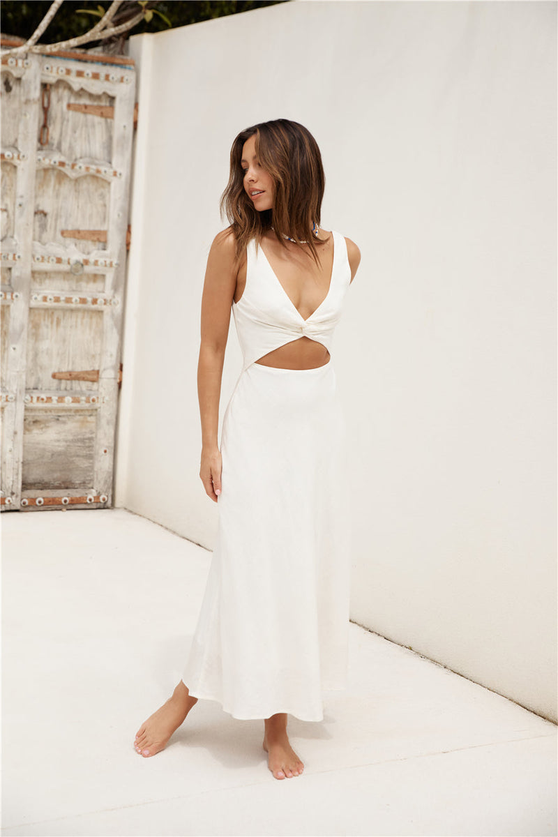 Soft Silhouette Maxi Dress White