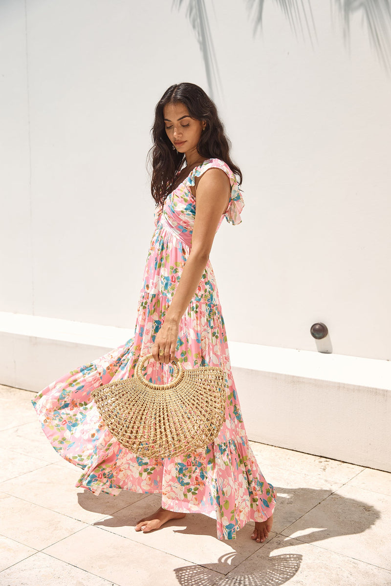 Blossoming Love Maxi Dress Pink