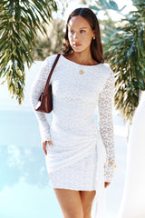 Lover Girls Long Sleeve Mini Dress White