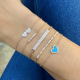 Turquoise & Diamond Heart Bracelet