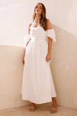 Bella Off-Shoulder Maxi Dress White