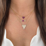 Ruby & Diamond Heart Necklace