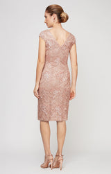 Short Embroidered Sequin Lace Dress