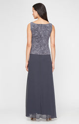 Petite Glitter Jacquard Knit Jacket Dress with Mandarin Neckline