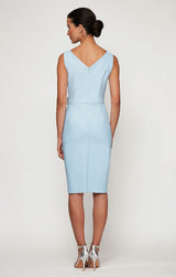 Contour Short Cocktail Dress with Ruffle Skirt & Beaded Detail at Hip