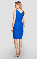 Contour Short Cocktail Dress with Ruffle Skirt & Beaded Detail at Hip