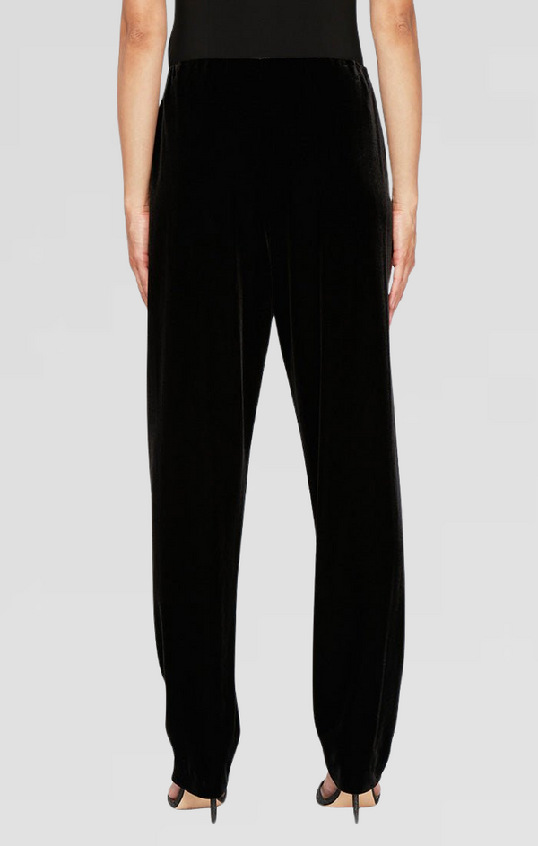Petite Slim Leg Stretch Velvet Pant with Elastic Waist
