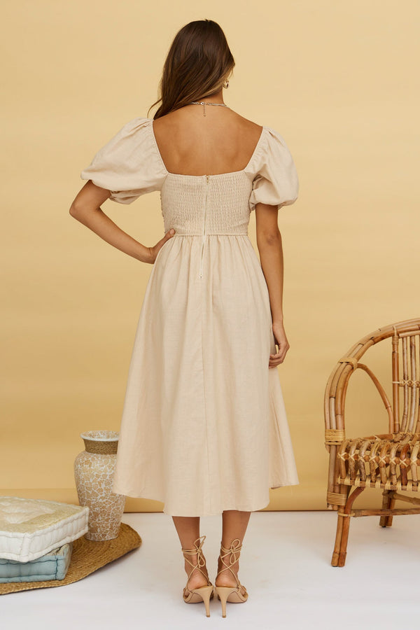 Delfino Maxi Dress Tan