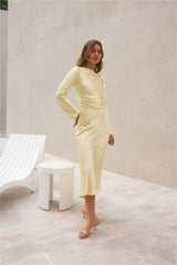 Forget Me Not Satin Maxi Dress Butter