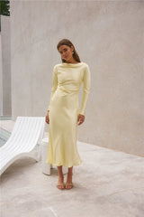 Forget Me Not Satin Maxi Dress Butter
