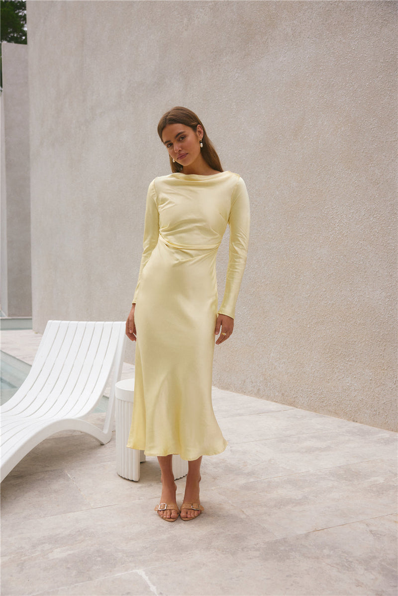Forget Me Not Satin Maxi Dress Butter