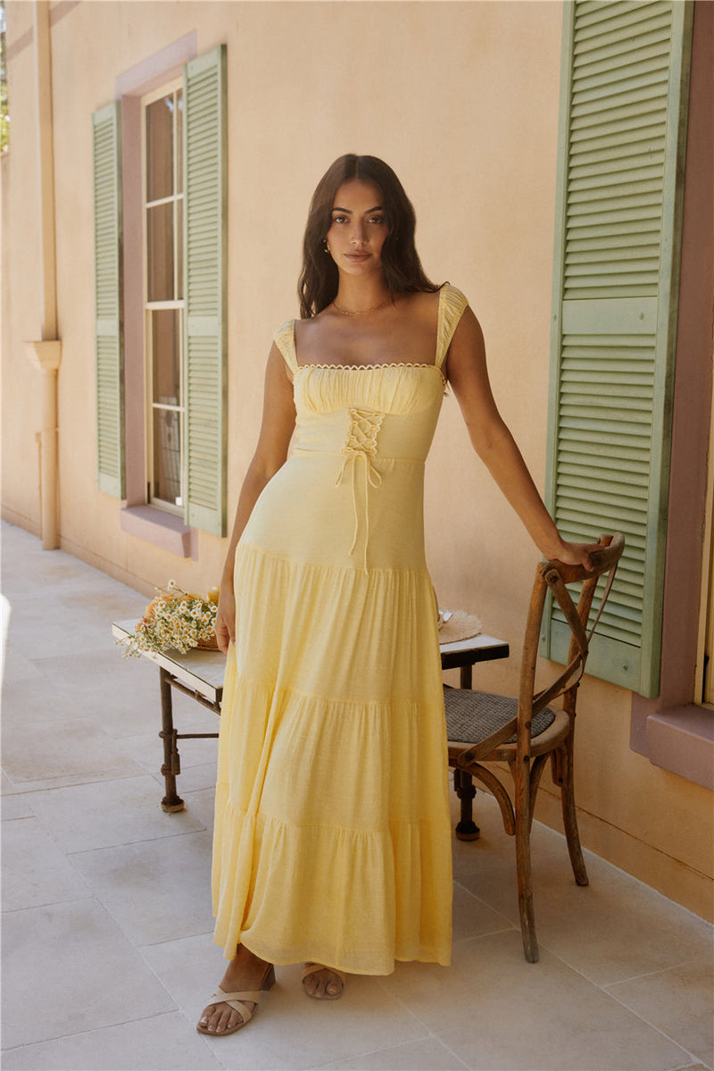 Crystal Waters Maxi Dress Yellow