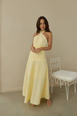 Tropical Dreamer Halter Maxi Dress Yellow