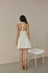 Starry Eyes Halter Mini Dress Yellow