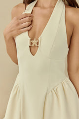 Starry Eyes Halter Mini Dress Yellow