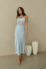 Dreamdays Halter Lace Maxi Dress Blue